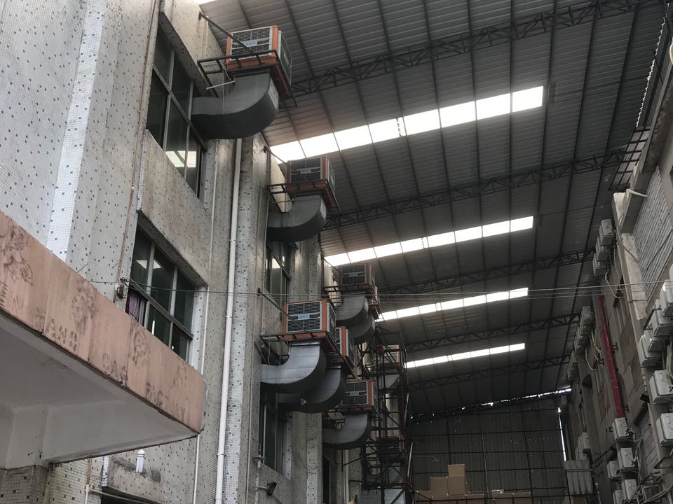 手袋廠針車車間環(huán)?？照{(diào)降溫工程